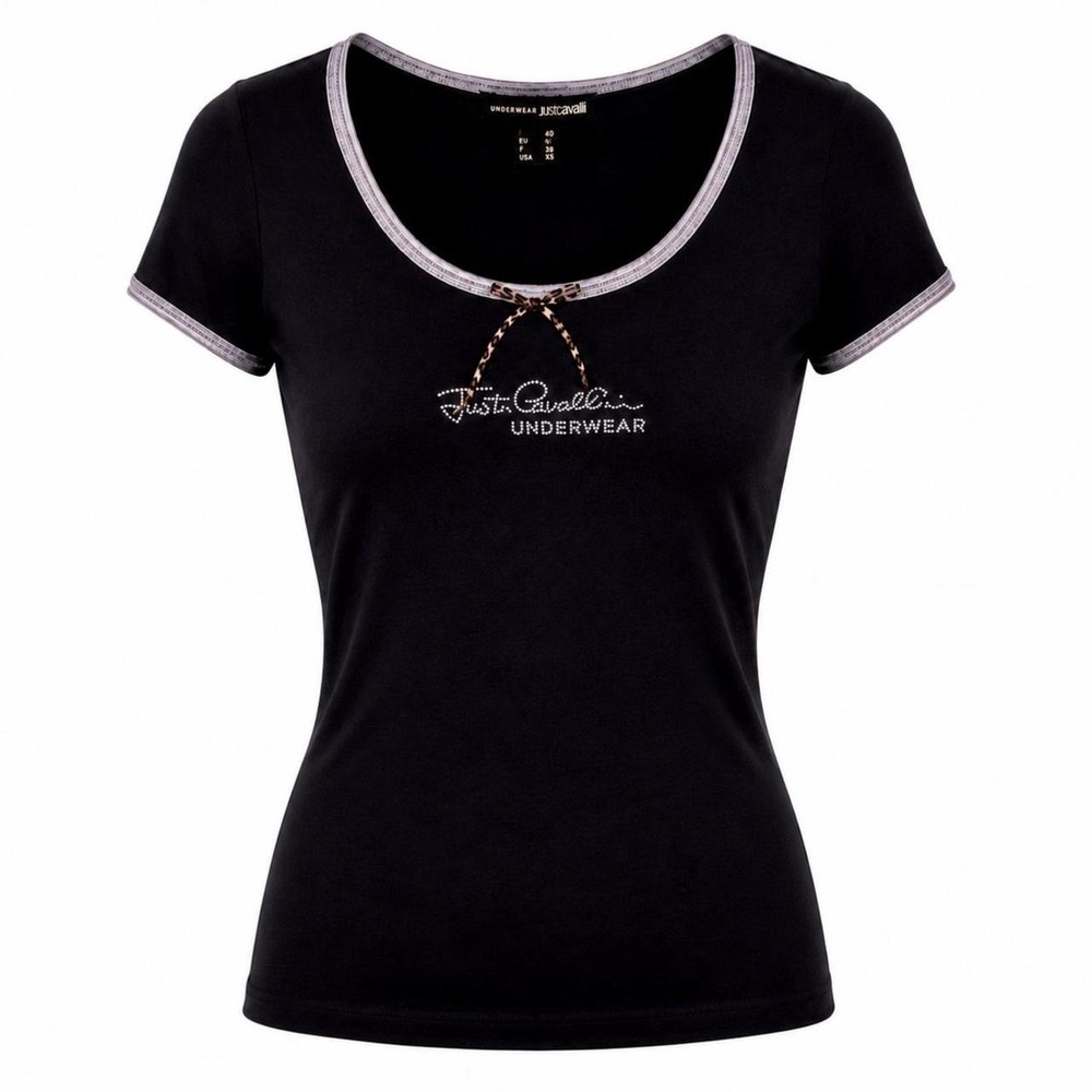 Cavalli Vintage Logo Top w/ Leopard Bow